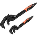 Self-Adjusting Pipe Wrench Set, 10" & 15", Power Grip for Plumbing & Auto Repair, 14-60mm Jaw, Anti-Slip Teeth, Chromium Steel