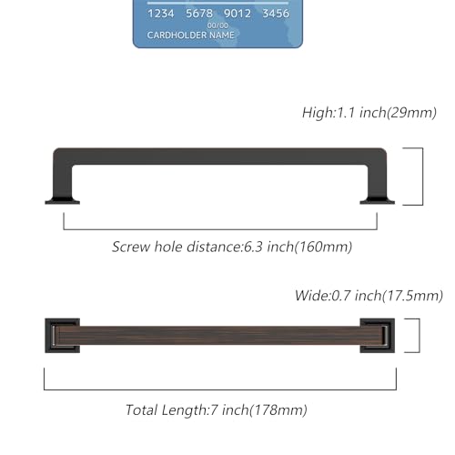 9BUILD 10 Pack 6.25 Inch Oil Rubbed Bronze Cabinet Pulls,Kitchen Hardware - color: Oil Rubbed Bronze, size: 6.25"/160MM Hole Center