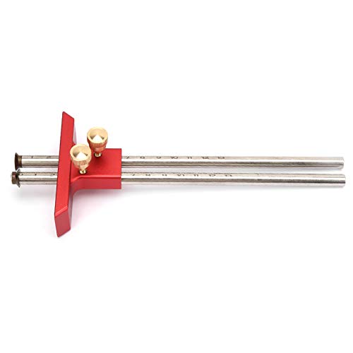 YWBL-WH Double Head Scriber, Stainless Steel Wood Marking Tool with Clear Scale for Carpentry and Woodworking Projects