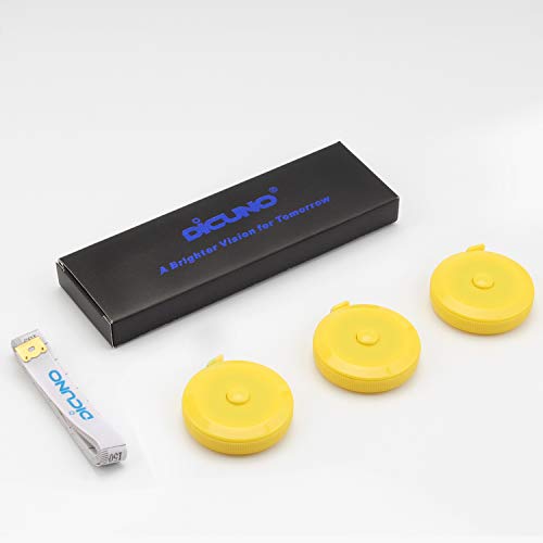 DiCUNO 3-Pack Soft Retractable Measuring Tape, 60-Inch 1.5 Meter, Yellow - color: Yellow*3pcs