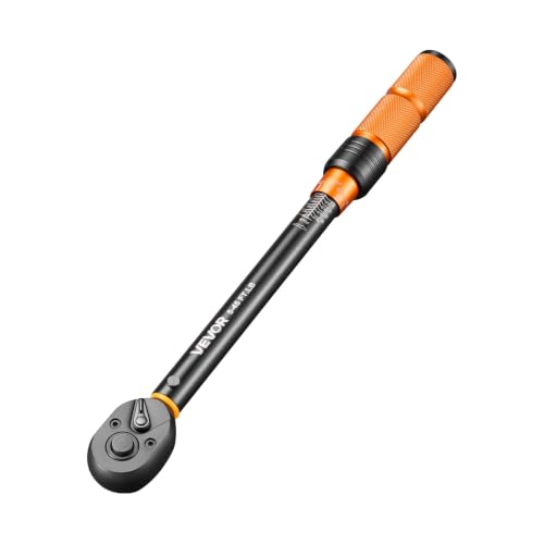 VEVOR Torque Wrench 3/8-inch Drive Click Torque Wrench Dual Scale Readings, 5-45 lbf-ft / 6.8-61.2 N.m, ±3% High Precision, with Spark Plug Sockets, Bits, Universal Joint, Extension Bar, Storage Case - size: 3/8" 14 PCS