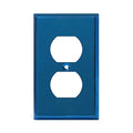 ENERLITES Duplex Receptacle Metal Wall Plate, 1-Gang, Polished Blue - color: Polished Blue, size: Standard Size