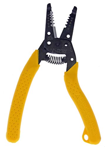 IDEAL Electrical 45-415 Premium Reflex T-5 Stripper - 10-20 AWG, Wire Stripper, Plier Nose, Slide Lock, Textured Grips,Yellow - size: 10-18 AWG Solid
