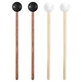 4 Pcs Steel Tongue Drum Mallets, Xylophone Mallet, Glockenspiel Mallets, 5.6 in Rubber Percussion Mallet, Rubber Drumsticks, Wooden Percussion Sticks, Black & White