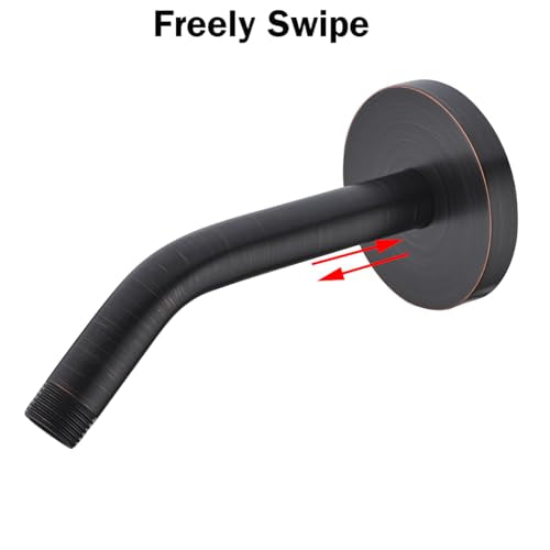 RANDOM Shower Arm with Flange Oil Rubbed Bronze 6 Inches Wall Mount Angle Shower Head Extension Arm For Fixed Shower Head Stainless Steel.RD91018-6ORB - color: 6″ Oil Rubbed Bronze(Round Flange)