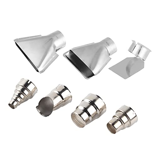 7pcs 35-40mm Heat Gun Nozzles Kit Stainless Steel Hot Air Soldering Station Replacement Parts for Repair Tool Accessory 1500-2000W