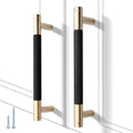 12 Pack 5 Inch 128 mm Knurled Cabinet Handles Cabinet Pulls Aluminum Handles Pulls Gold and Black Oxidation Finish with Diamond Pattern 6" Length (5" Hole Center) - color: Gold and Black, size: 5 Inch
