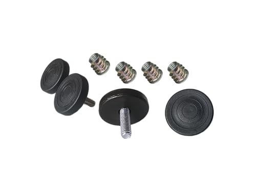 1.5" Base Furniture Levelers,#304 Stainless Steel 3/8"-16 Bolt with Screw-in nut-Pack of 4 | Heavy Duty Adjusting Foot| 1" Adjustable Furniture Legs for Table,Furniture Legs. Low Profile - size: 3/8"-16 bolt,Pack of 4
