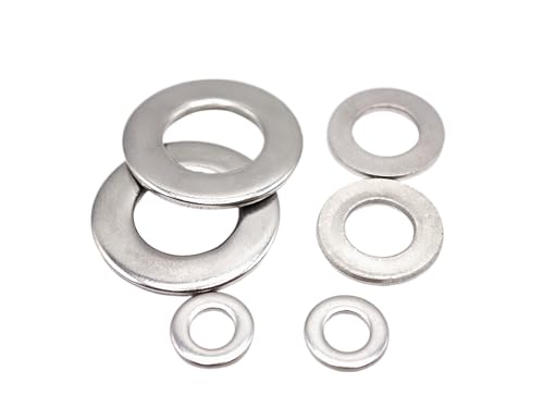 412pcs Flat Washer Set 304 Stainless Steel M4 to M12 Washers for Screws & Bolts A2-70 Metal Washers Assortment Fender Washers for Automotive & DIY - size: 412pcs Flat Washer Set