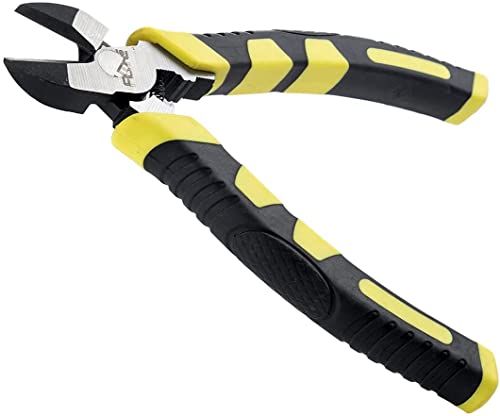 Professional Wire Cutters Heavy Duty,6 inch Diagonal Cutting Pliers with Crimper Design,Chrome Vanadium Steel Forged Spring-Loaded Side Cutters
