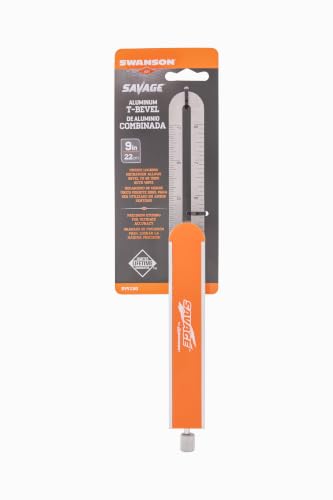 Swanson 9” Sliding T-Bevel Angle Layout Gauge Tool, Stainless Steel Blade - size: 9", style: T- Bevel with Metal Knob Squares