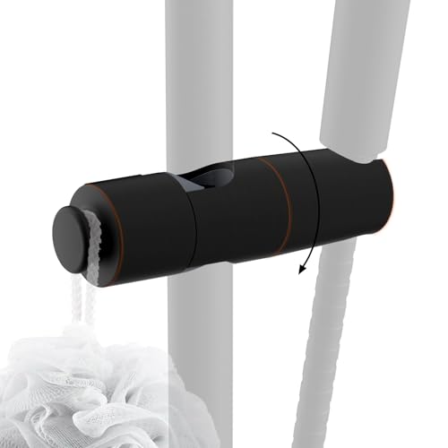 Hibbent Adjustable Shower Head Holder for Slide Bar, Universal 18.5-25mm Handheld Showerhead Bracket, Sprayer Holder with Hanging Design for Bathroom Shower, No Drill Installation, Oil-Rubbed Bronze - style: Oil Rubbed Bronze