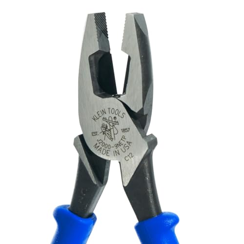 Klein Tools J2000-9NETP 9-Inch Journeyman Wire Pulling Pliers, Made in USA, Heavy Duty Side Cutting Pliers - style: Cuts / FT Pulling