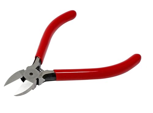 iexcell 4.0" Flush Cutter Side Cutter Wire Cutter Pliers Nippers Repair Tool, Red, Chrome-Vanadium Steel - size: 4.0 Inches