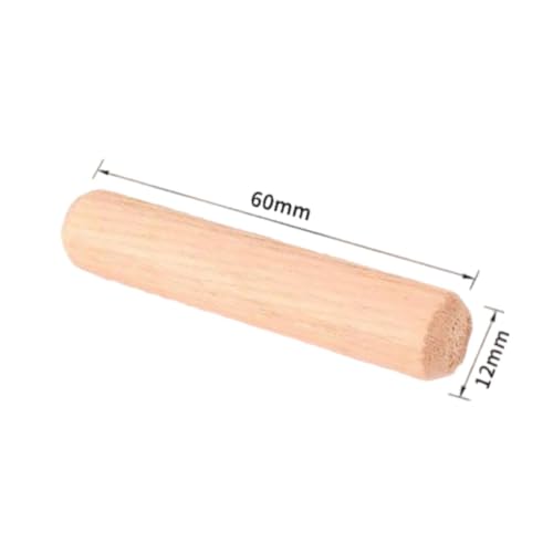 80Pcs Wooden Dowel Pins Kit 1/2" x 2-3/8Inch Small Fluted Wood Dowels Pegs Hardwood Pin for Furniture Woodworking Crafts - size: 12mm x 60mm - 80PCS