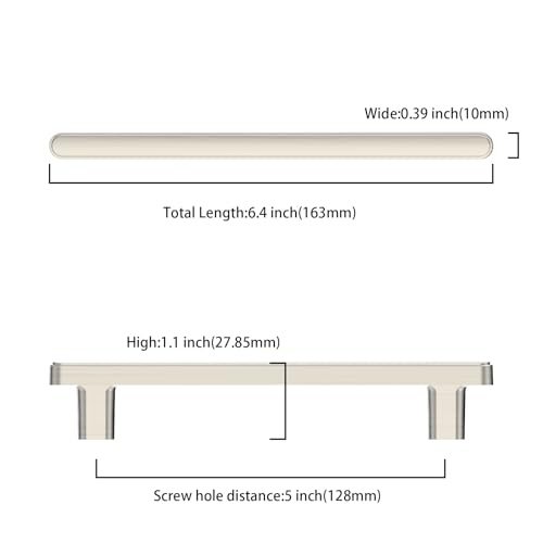 Asidrama 10 Pack 5 Inch(128mm) Brushed Satin Nickel Kitchen Cabinet Handles, Cabinet Pulls Kitchen Cabinet Hardware for Cupboard Drawer Pulls - color: Brushed Satin Nickel, size: 5" Hole Center, style: 10 Pack