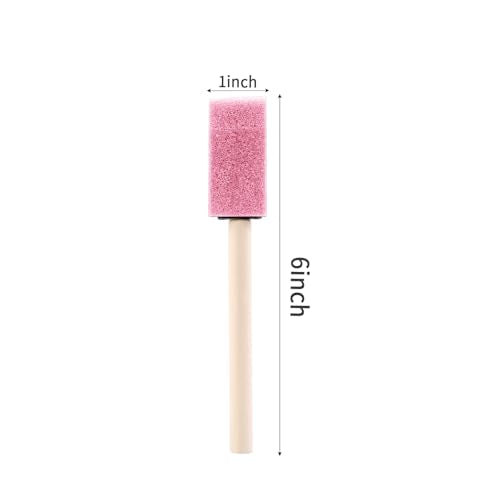 1" Foam Paint Brushes, 100 Pack, 1-Inch Painting Sponges (Pink) - color: Pink, size: 1"