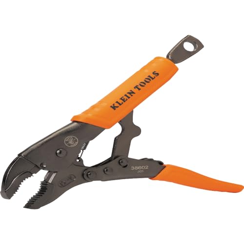 Klein Tools 38660 Locking Pliers Set, 7-Inch and 10-Inch Curved Jaw Pliers, Quick Release Handles, High Torque and Gripping Power, 2-Piece - size: 7-Inch, 10-Inch Set