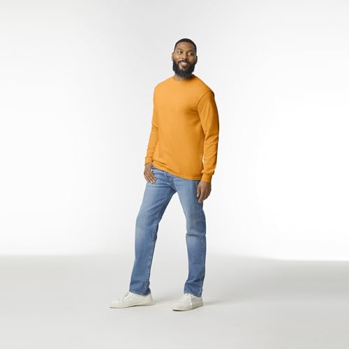 Gildan Adult Heavy Cotton Long Sleeve T-Shirt, Style G5400, 2-Pack - color: Gold, size: Medium