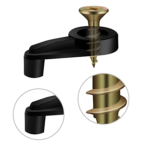 Blulu 50 Pack Glass Retainer Clips with Screws - color: Black with Gold
