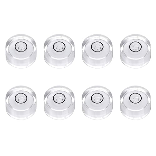 HARFINGTON 8pcs Circular Bubble Spirit Level 15x8mm Mini Round Bubble Spirit Level Little Measuring Layout Tools for TV Industrial Carpentry Picture Frame, White/Black - color: White/Black, size: 15x8mm