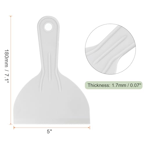 HARFINGTON 10pcs Putty Scraper 4.9" Width 1.7mm Thin Flexible Plastic Putty Knives for Taping Drywall Spreading Painting Wall Scratching Gray - size: 4.9"