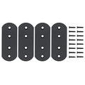 4 Pack Flat Mending Plate for Wood, ULIFESTAR Black Iron Flat Straight Brace Brackets Metal Repair Fixing Wood Brace Joining Plates Connector for Repairing Wooden Furniture with Mounting Screws - size: 3.7 x 1.5 x 0.12 inches