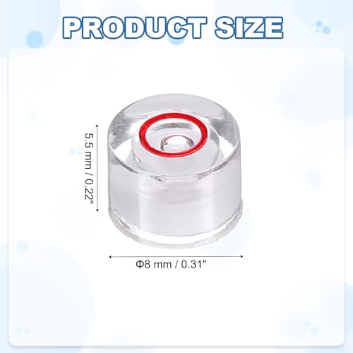 HARFINGTON 20pcs Circular Bubble Spirit Level 8x5.5mm Mini Round Bubble Spirit Level Little Measuring Layout Tools for TV Industrial Carpentry Picture Frame, White/Red - color: White/Red, size: 8x5.5mm