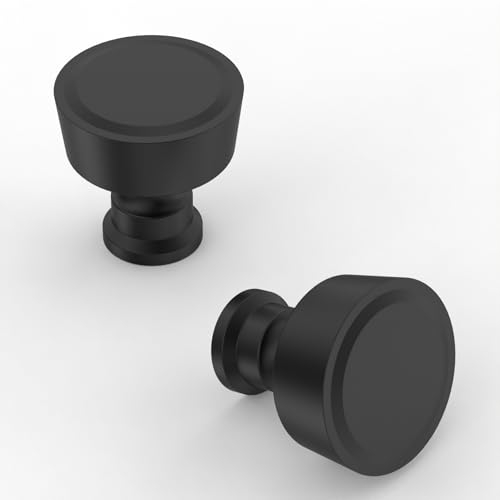 Asidrama Matte Black Kitchen Cabinet Knobs,10 Pack - color: Matte Black, size: Single Hole Knob