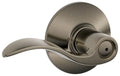 SCHLAGE Accent Bed/Bath Privacy Door Handle with Lock, Antique Pewter - color: Antique Pewter, size: Standard