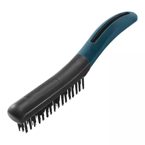 Solvent Resistant Soft Grip Wire Brush with 4 x 16 Rows of Steele Bristles