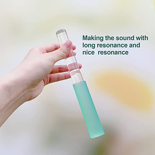 4 Pcs Singing Bowl Mallet Set Includes Solid and Hollow Acrylic Silicone Rubber Striker Mallet for Playing Quartz Crystal Singing Bowls with Bundle Pocket(PurpleGreen) - color: PurpleGreen