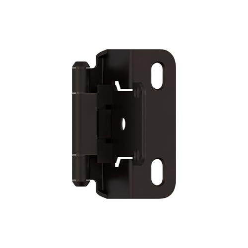 Amerock 1 Pair 1/2" Overlay Oil-Rubbed Bronze Partial Wrap Cabinet Hinge - color: Oil Rubbed Bronze, size: 1/2 Inch (13 mm) Overlay