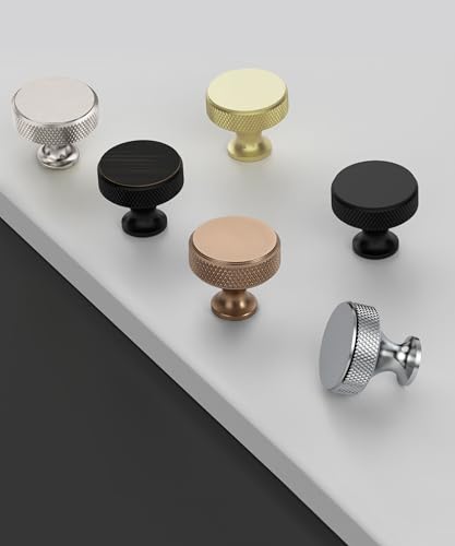 Oil Rubbed Bronze Knurled Cabinet Knobs Round Drawer Pulls 10 Pack - color: Oil Rubbed Bronze
