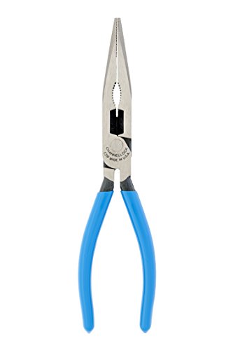 Channellock Needle-Nose Pliers E318 - Long Nose, High Carbon Steel, Blue Handle - 8-Inch Combination - size: 8 Inch Combination Long Nose