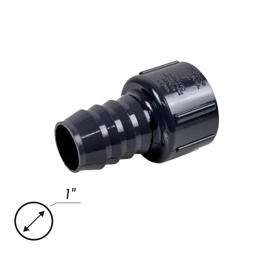 1" Barbed Insert x 1" Female NPT Threaded PVC Adapter-Barbed Hose Connector-Adapter Connects Flexible Pipe-Sch 40, Gray - size: 1" Barbed Insert x 1" FNPT, style: Adapter