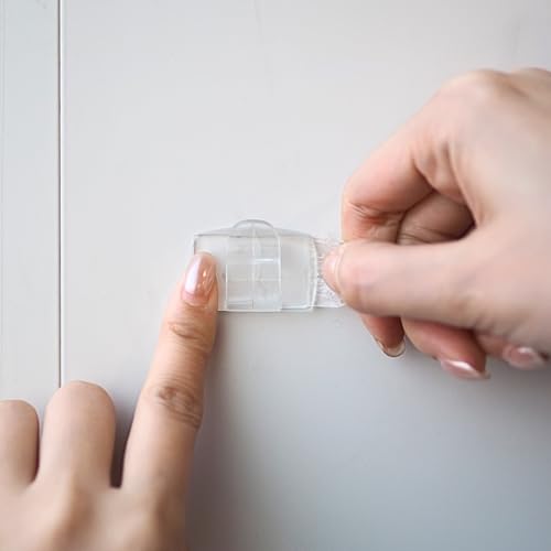 MOVELYST Clear Indoor Large Cord Clips, 20 Clips+28 Strips, Damage-Free - size: L-20 PCS