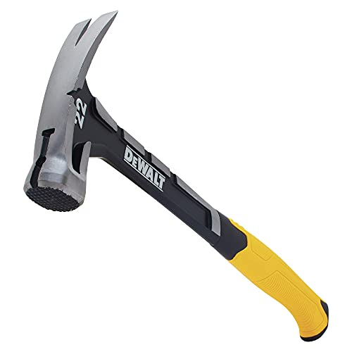DeWalt 22 oz Checkered Face Claw Hammer 14 in. Steel Handle - color: Yellow/Black