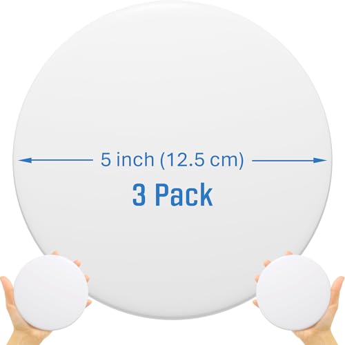 STRONGEST HOME 5-Inch White Rubber Door Stopper Wall Protector, Jumbo Wall Shield Guard Cushion for Large Door Knobs & Commercial Handles, Heavy Duty Drywall Hole Cover Saver, 3-Pack - color: White, size: X-Large