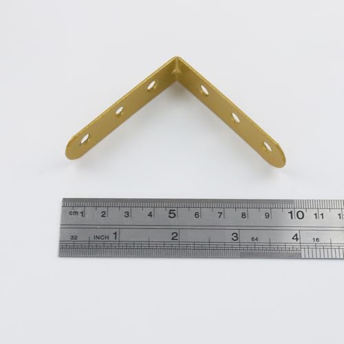 Wealrit 2.63" L Shape Bracket Corner Braces 20PCS,Gold Right Angle Bracket - size: 2.63"