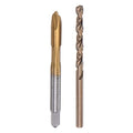 uxcell M5 x 0.8 Spiral Point Thread Tap and 4.2mm Drill Bit Set, Metric Titanium Plated Cobalt High Speed Steel Machine Screw Thread Tap Threading Tool - size: M5 x 0.8 + 4.2mm