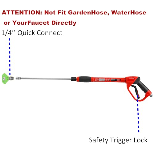 Tool Daily Deluxe Pressure Washer Gun, Replacement Wand Extension, 40 Inch - size: 40inch