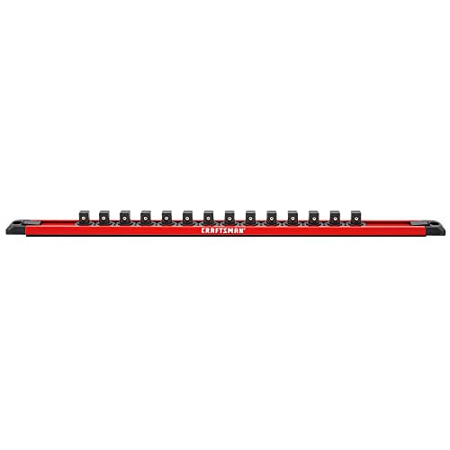 CRAFTSMAN Locking Magnetic Socket Rail Holder, Tool Tray Storage Organizer, 3/8 Inch Drive (CMMT99410) - size: 3/8 in, style: 3/8-Inch Drive Holder