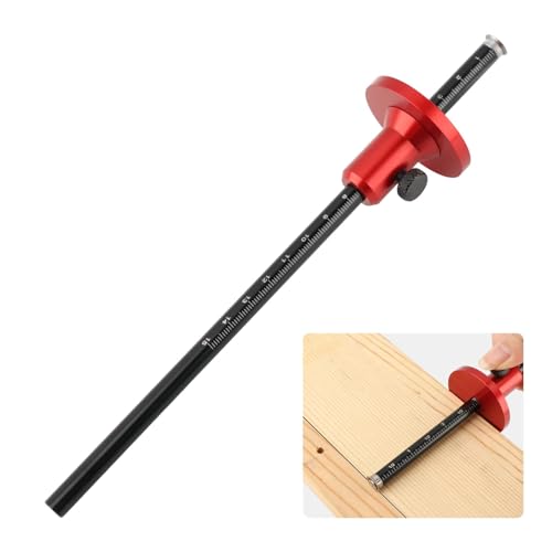 Wheel Marking Gauge for Woodworking, Precision Micro Adjust Fine Thread with Locking, Inch and Metric Scales, Aluminum Alloy Carpentry Tool for Dovetail and Mortise
