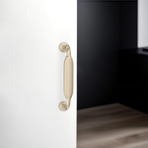 10 Pack 3 Inch Cabinet Pulls Brushed Brass Kitchen Cabinet Handles Zinc Alloy Drawer Pulls Solid Cabinet Hardware - color: Brushed Brass, size: 3'' Hole Center(76mm)