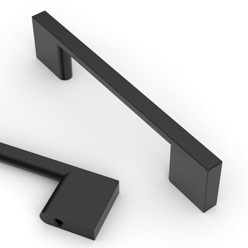 Asidrama 10 Pack 3.75 Inch(96mm) Matte Black Kitchen Cabinet Handles, Cabinet Pulls Kitchen Cabinet Hardware for Cupboard Drawer Pulls - color: Matte Black, size: 3.75" Hole Center(96mm), style: 10 Pack