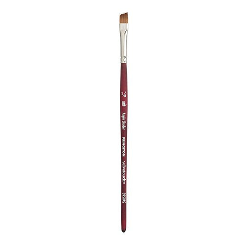 Princeton Velvetouch, Series 3950, Paint Brush for Acrylic, Oil and Watercolor, Angle Shader, 1/4 Inch - size: Size 1/4 inch