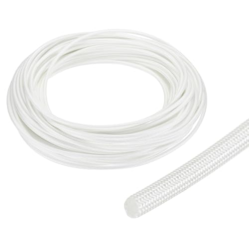 uxcell Insulation Cable Protector,2mm/0.08 Inch-20m/66 Feet High Temp Fiberglass Sleeve White - color: White, size: 2mm-20m