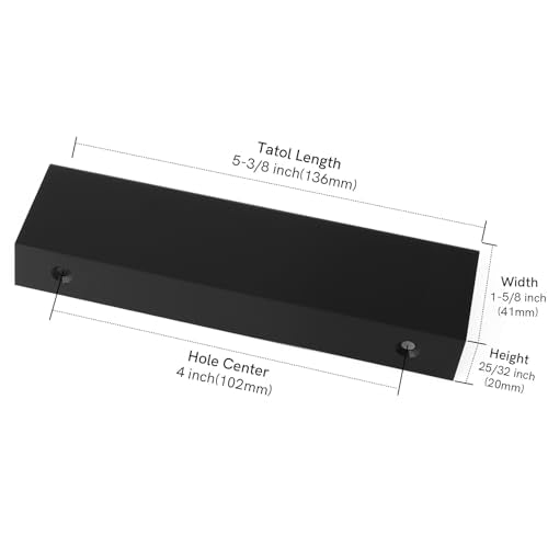 Rergy 10 Pack 4" Cabinet Pulls Black Finger Pulls for Cabinets - color: Black, size: Hole Center: 4in(102mm)