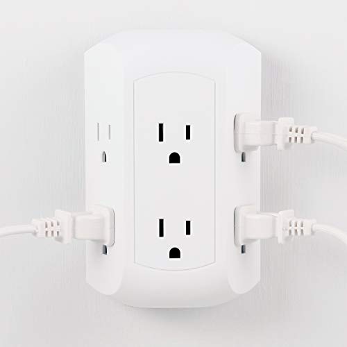 GE Pro 6-Outlet Extender, Surge Protector, Spaced Wall Tap, Side-Access - style: 6 Outlet